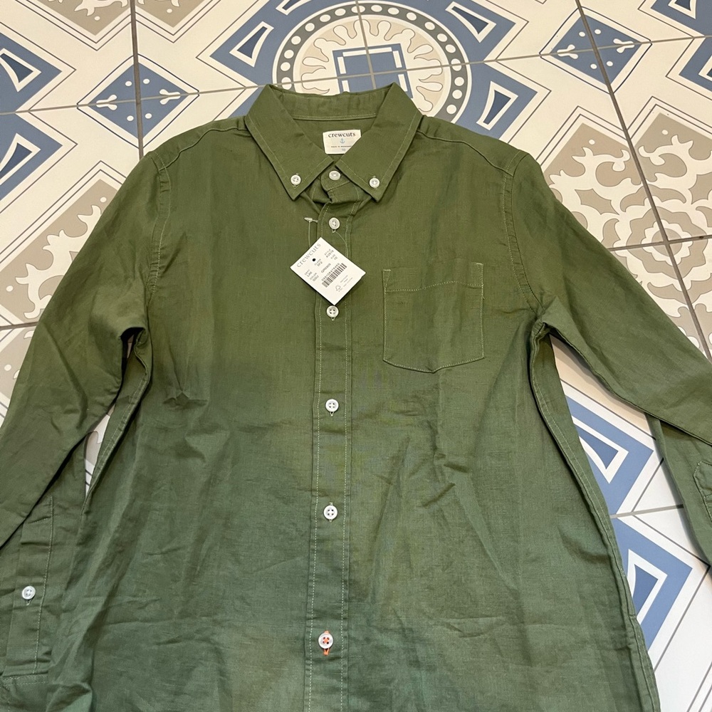 Olive Green boys 10 Shirt